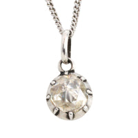 Rose diamond pendant in silver-Pendants-The Antique Ring Shop