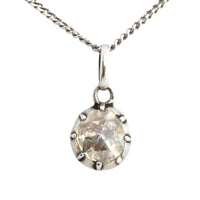 Rose diamond pendant in silver-Pendants-The Antique Ring Shop