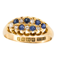 Edwardian sapphire and diamond ring from 1905-Antique rings-The Antique Ring Shop