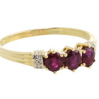 Ruby and diamond ring in 14 carat gold