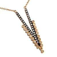 18 carat gold V pendant with diamonds-Pendants-The Antique Ring Shop
