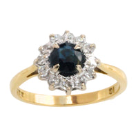Vintage sapphire and diamond ring-engagement rings-The Antique Ring Shop
