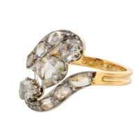 Antique rose diamond swirl ring