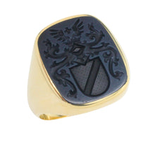 Vintage signet agate intaglio ring in 14 carat gold