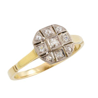 Edwardian 18 carat gold diamond panel ring