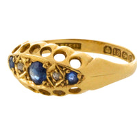 Edwardian sapphire and rose diamond ring from 1914