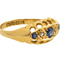 Edwardian sapphire and rose diamond ring from 1914