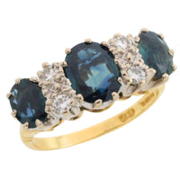 Vintage sapphire and diamond ring in 18 carat gold