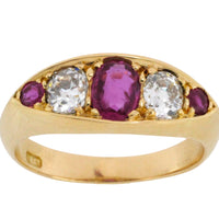 Victorian ruby and old mine cut diamond ring