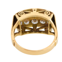 Vintage diamond double row ring in 14 carat gold
