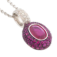 Ruby and diamond pendant in white gold