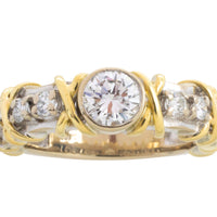 Diamond ring in yellow and white gold