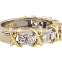 Diamond ring in yellow and white gold