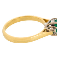 Emerald and diamond trilogy ring