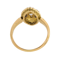 Antique marquise diamond ring with onyx and enamel