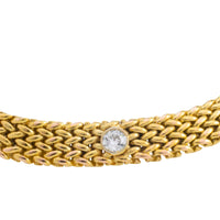 Vintage mesh sapphires and diamond bracelet-Bracelets-The Antique Ring Shop