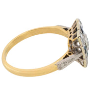 Art Deco old cut diamond and sapphire ring-Antique rings-The Antique Ring Shop