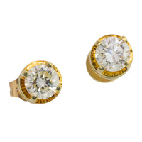 Vintage diamond studs in 14 carat gold-Earrings-The Antique Ring Shop