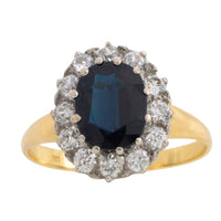 Vintage sapphire and diaond cluster ring