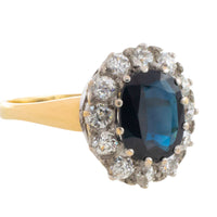 Vintage sapphire and diaond cluster ring