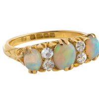 Edwardian opal and diamond ring from 1912