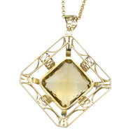 Vintage citrine pendant in 14 carat gold