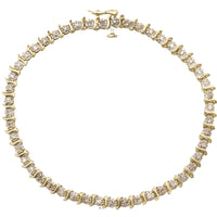 Vintage diamond bracelet in yellow and white gold-Bracelets-The Antique Ring Shop