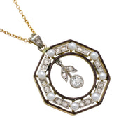 Belle Epoque pendant with diamonds and pearls