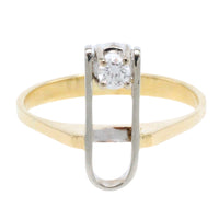 Diamond ring in yellow and white gold