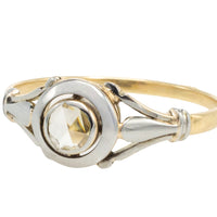 Rose diamond 18 carat white and yellow gold ring