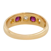 Ruby and old cut diamond gypsy ring from 1905-Antique rings-The Antique Ring Shop