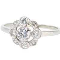 Antique five old cut diamond ring