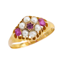 Ruby and pearl ring from 1872