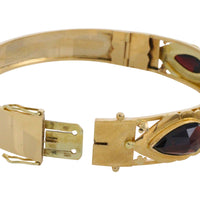 Vintage garnet bracelet in 14 carat gold-Bracelets-The Antique Ring Shop