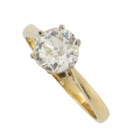 1.40 carat Old Mine cut diamond solitaire ring-engagement rings-The Antique Ring Shop