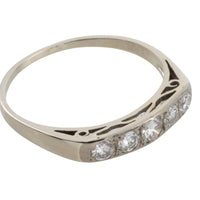 White gold ring with brilliant cut diamonds-vintage rings-The Antique Ring Shop