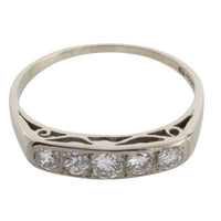White gold ring with brilliant cut diamonds-vintage rings-The Antique Ring Shop