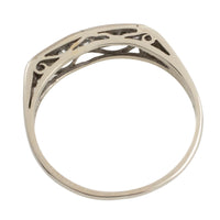 White gold ring with brilliant cut diamonds-vintage rings-The Antique Ring Shop