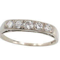 White gold ring with brilliant cut diamonds-vintage rings-The Antique Ring Shop