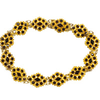 Navette garnet bracelet in 14 carat gold-Bracelets-The Antique Ring Shop