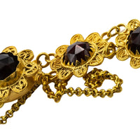 Garnet bracelet in 14 carat gold-Bracelets-The Antique Ring Shop