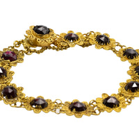 Garnet bracelet in 14 carat gold-Bracelets-The Antique Ring Shop