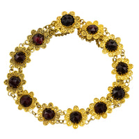 Garnet bracelet in 14 carat gold-Bracelets-The Antique Ring Shop