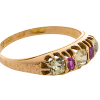 Victorian chrysoberyl and ruby ring from 1871-Antique rings-The Antique Ring Shop