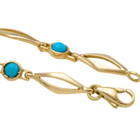 Turquise bracelet in 14 carat gold-Bracelets-The Antique Ring Shop