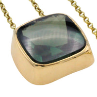 Tourmaline pendant in 14 carat gold-Pendants-The Antique Ring Shop