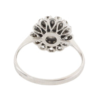 Vintage white gold pearl and diamond ring-Vintage Rings-The Antique Ring Shop