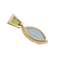 Topaz and peridot pendant in 14 carat gold-Pendants-The Antique Ring Shop