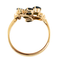 Sapphire and diamond ring in 14 carat gold-Vintage Rings-The Antique Ring Shop