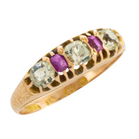 Victorian chrysoberyl and ruby ring from 1871-Antique rings-The Antique Ring Shop